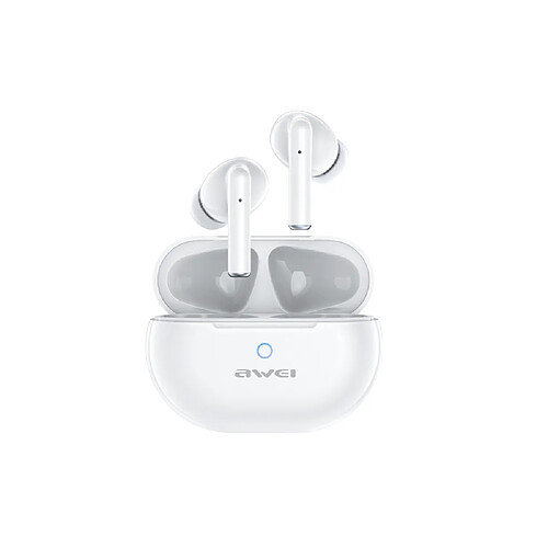 General Écouteurs Bluetooth 5.3, microphone intégré Ipx6 étanche, réduction du bruit Anc Enc, appels sans fil, musique, assistant vocal natif, pour Ios/Android(Réduction de bruit ENC blanc)