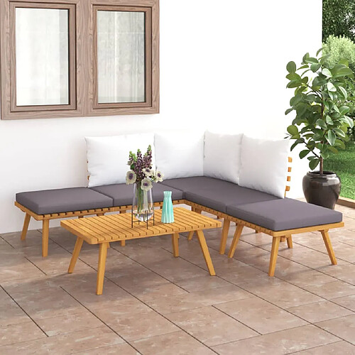 vidaXL Salon de jardin 6 pcs bois d'acacia solide