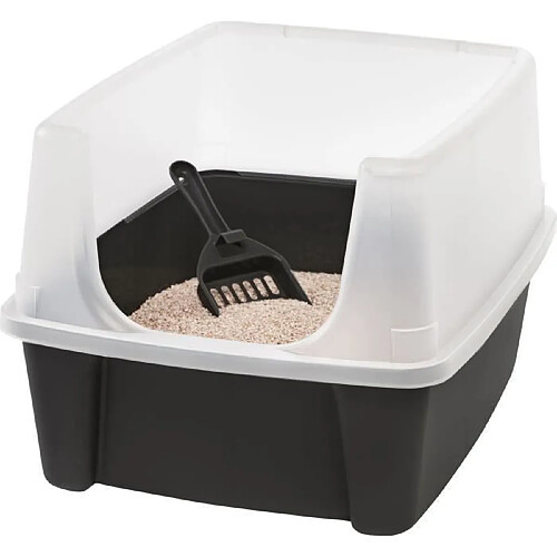 IRIS OHYAMA - Bac a litiere pour chat avec pelle - Cat Litter Box - Gris - 38 x 48,5 x 30,5 cm