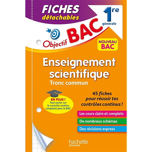 Enseignement scientifique 1re générale : fiches détachables