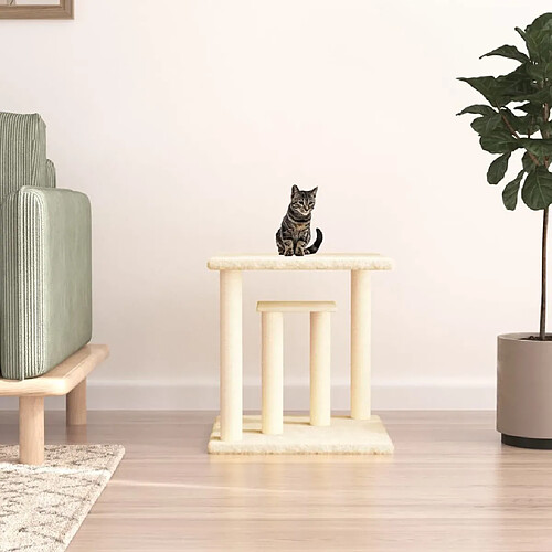 vidaXL Arbres à chat avec plates-formes crème 50 cm