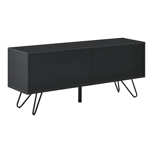 Helloshop26 Commode stylée meuble de rangement pratique à 2 portes 47 x 110 x 30 cm noir 03_0006823