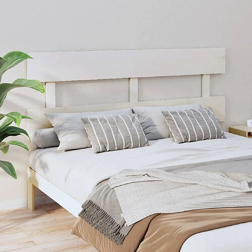 Maison Chic Tête de lit scandinave,Meuble de chambre Blanc 164x3x81 cm Bois massif de pin -MN35415