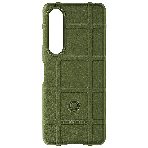 Avizar Coque pour Xperia 1 V Silicone Antichoc Motif en relief Rugged Shield Vert Kaki