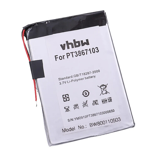 vhbw Li-Polymer Batterie 3000mAh (3.7V) pour Netbook Pad Tablette RCA RCT6077W2 comme PT3867103.