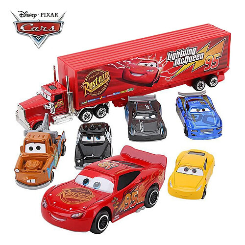 Universal Disney Pixar Voiture Maquereau Oncle Camion Housse de Voiture Jouet Modèle Lightning Jouet & 124 ; Voiture Jouet Moulée Sous Pression(Le noir)