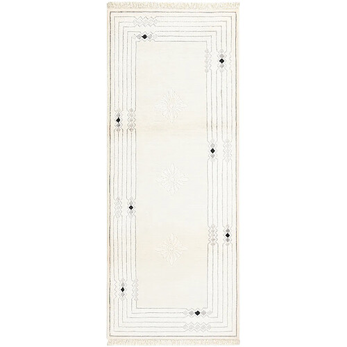 Vidal Tapis de couloir en laine 201x81 beige Darya