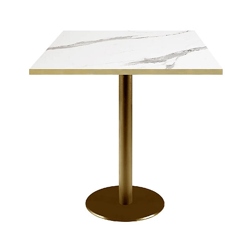 Restootab Table 70x70cm Rome bistrot marbre blanc