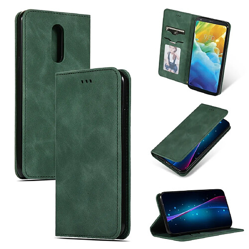 Wewoo Housse Coque Etui en cuir avec rabat horizontal magnétique Business Skin Feel pour LG Stylo 5 vert armée