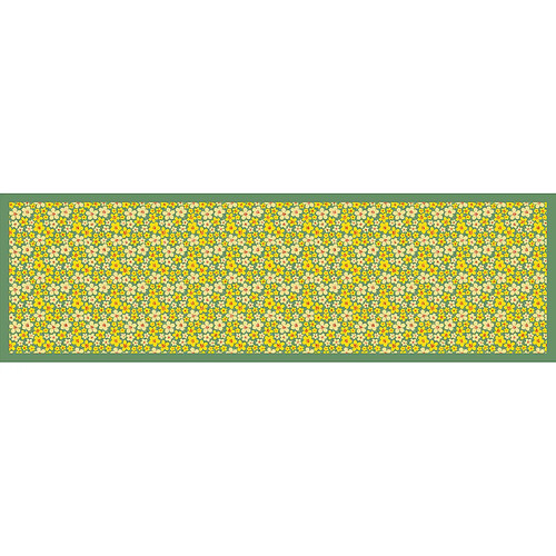 Alter Chemin de cuisine, 100% Made in Italy, Tapis antitache avec impression numérique, Chemin de table antidérapant et lavable, Modèle Fleurs - Blanc, cm 180x52