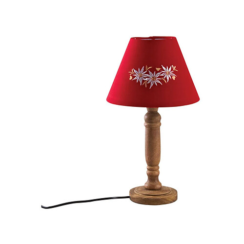 Aubry Gaspard Lampe rouge en bois Edelweiss.