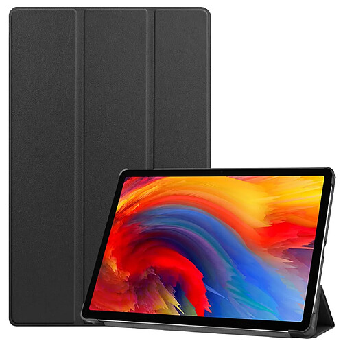 Etui en PU Réveil/Veille automatique avec support tri-pliure noir pour votre Lenovo Pad Plus