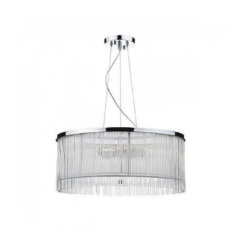 Luminaire Center Suspension Japan verre et chrome poli 3 ampoules