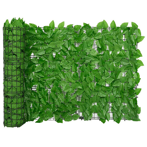 vidaXL Écran de balcon avec feuilles vert 300x75 cm