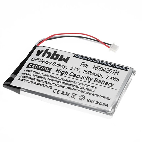 Batterie vhbw 2000mAh (3.7V) pour systéme de navigation GPS Bushnell 36-8100, BUU0057, E35010M28, Yardage Pro. Remplace: H604261H.