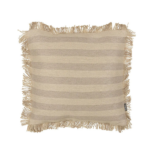 Beliani Coussin CIRSIUM Jute 45 x 45 cm À rayure Beige