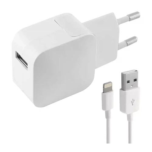 Chargeur Mural + Câble Lightning MFI KSIX Apple-compatible 2.4A USB iPhone