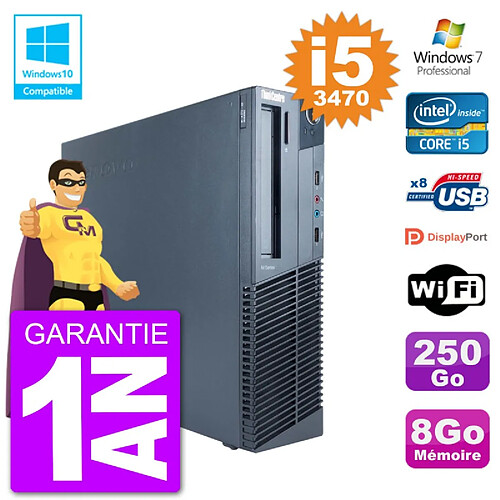 PC Lenovo ThinkCentre M82 SFF i5-3470 RAM 8Go Disque 250Go Graveur DVD Wifi W7 · Occasion