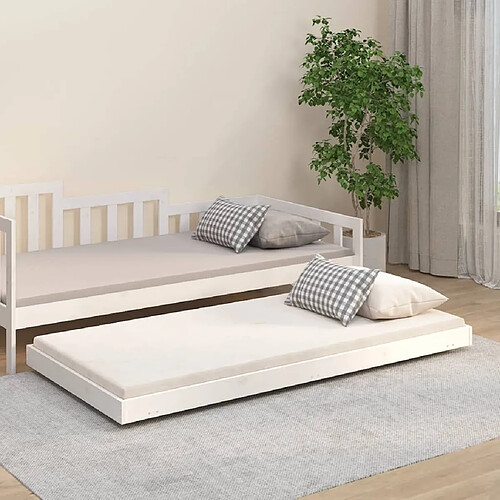 vidaXL Cadre de lit sans matelas blanc 75x190 cm bois de pin massif