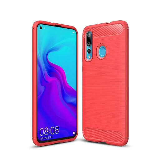 Wewoo Coque en TPU antichoc fibre de carbone texture brossée pour HuNova 4 (rouge)