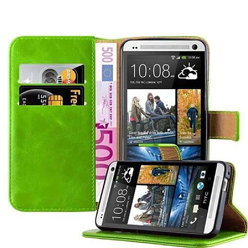 Cadorabo Coque HTC ONE M7 Etui en Vert