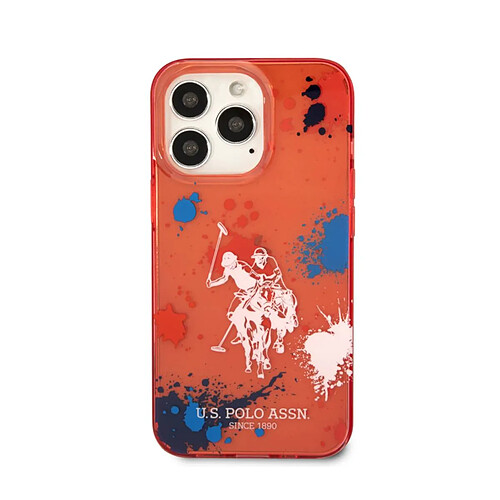 Us Polo U.S Polo Coque de Protection pour iPhone 14 Pro Max Double Horse Rouge