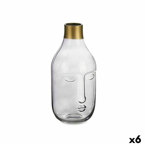 Gift Decor Vase Visage Gris verre 11 x 24,5 x 12 cm (6 Unités)