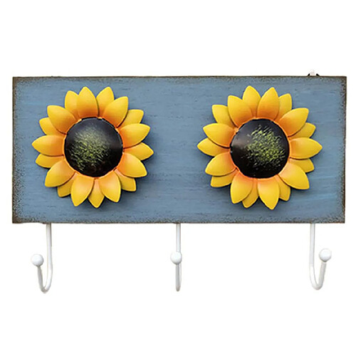 Universal Porte-vêtements de rangement de tournesol, décoration de salle de bains, porte-clés, porte-armoires, porte-chapeaux, médailles, 3 crochets.