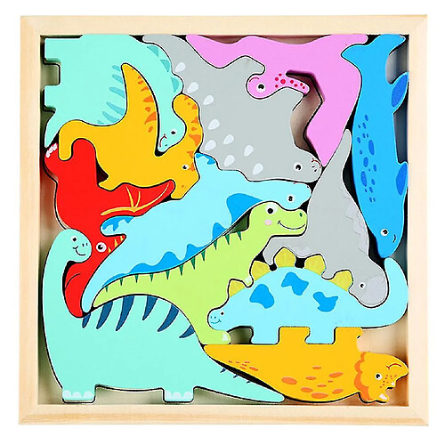 Universal Petit enfant bois jurassique dinosaure tri empilement jouet bloc puzzle