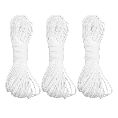 3 Pièces Cordon élastique Taille Bande Blanc Coupe Couture Couture Couture 3mm