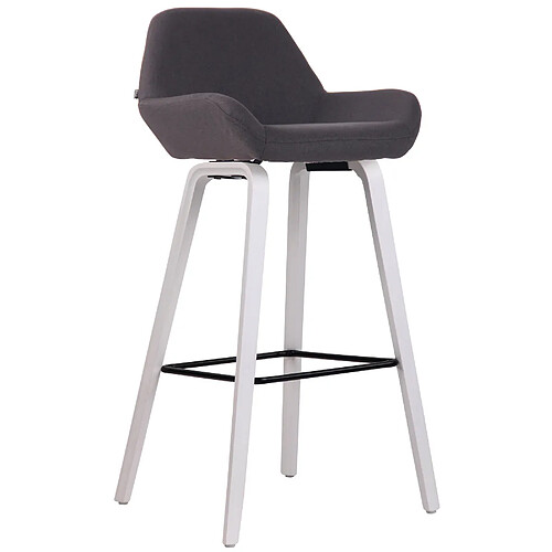 Non Tabouret de bar Newnan tissu 4 pieds structure blanc (chêne)