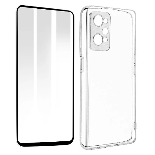 Avizar Coque Realme GT Neo 2 / GT Neo 3T et GT 2 Silicone Film Verre Trempé 9H noir