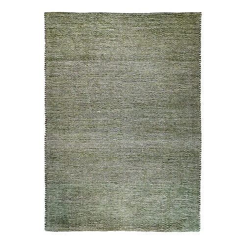 Thedecofactory ROSTYLE - Tapis artisanal en jute et coton chenille vert rouillé 120x170