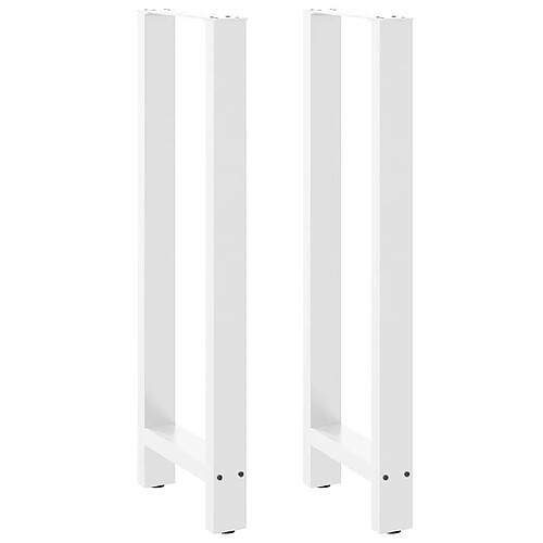 vidaXL Pieds de table basse blanc 2 pcs 40x(110-111) cm acier