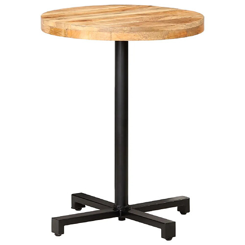 vidaXL Table de bistro Ronde Ø60x75 cm Bois de manguier brut