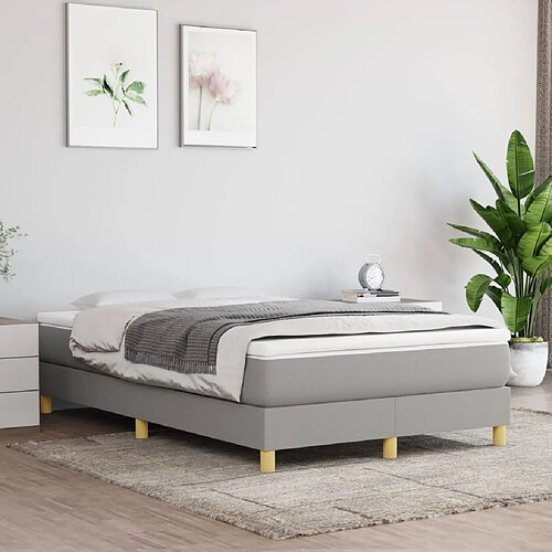 Maison Chic Lit Adulte - Lit simple Lit à sommier tapissier avec matelas moelleux - Meuble de Chambre - Gris clair 120x200cm Tissu -MN58835