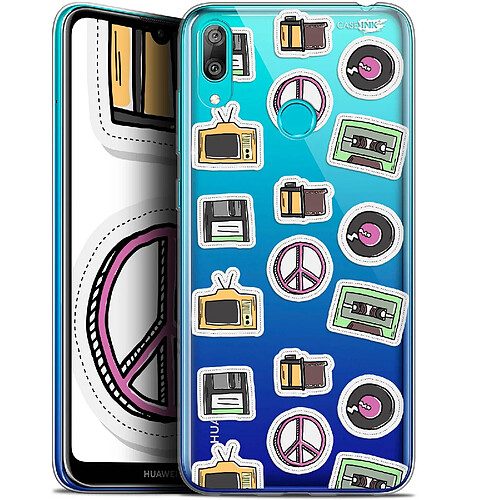 Caseink Coque arrière Huawei Y7 / Prime / Pro 2019 (6.26 ) Gel HD [ Nouvelle Collection - Souple - Antichoc - Imprimé en France] Vintage Stickers