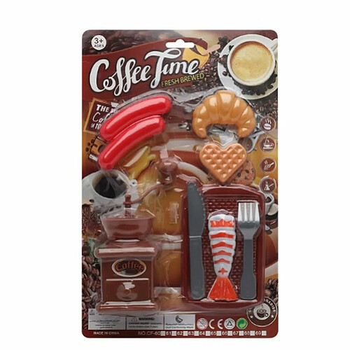 BigBuy Fun Ensemble d'aliments pour dînette Coffe time Cuisinière jouet