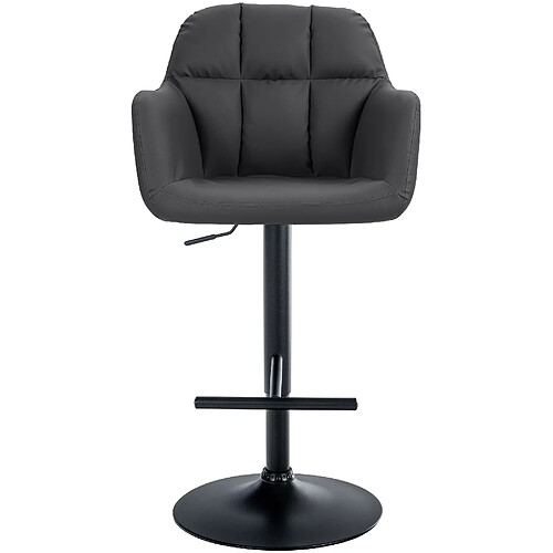 Non Tabouret de bar Natoma simili cuir noir