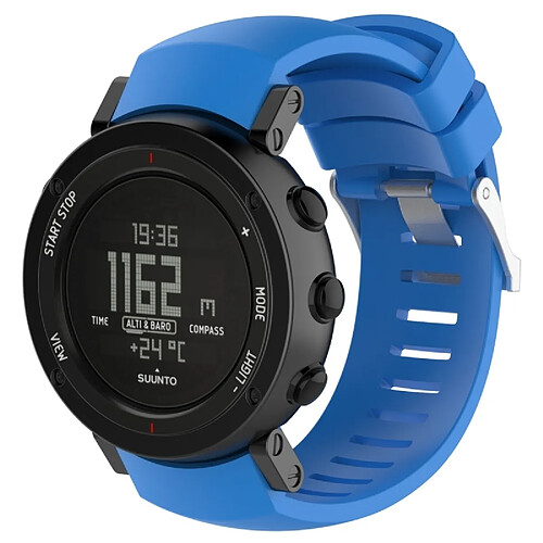 Wewoo Bracelet pour montre connectée Dragonne de remplacement en silicone SUUNTO Core ALU Noir Bleu