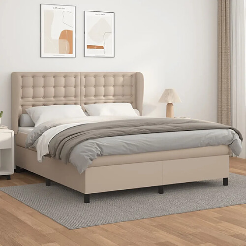 vidaXL Sommier à lattes de lit avec matelas Cappuccino 180x200 cm