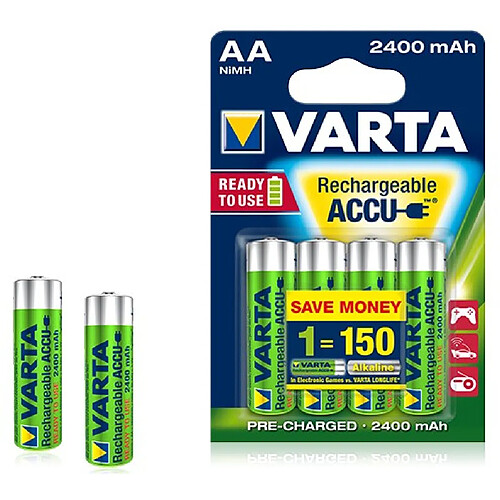 VARTA - Lot de 4 Piles Rechargeables AA