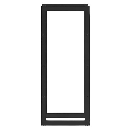 Helloshop26 Porte-bûches robuste range-bûches solide support pour bois de chauffage rangement efficace pour intérieur extérieur acier laqué 40 x 100 x 25 cm noir 03_0005956