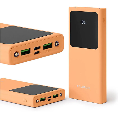 SANAG Colorum Power Bank 10000Mah Pêche - Batterie Externe Portable Avec Usb-C Microusb - Power Bank Avec Écran Led - Batterie Externe Charge Rapide De Deux Appareils Avec Deux Voyants Led