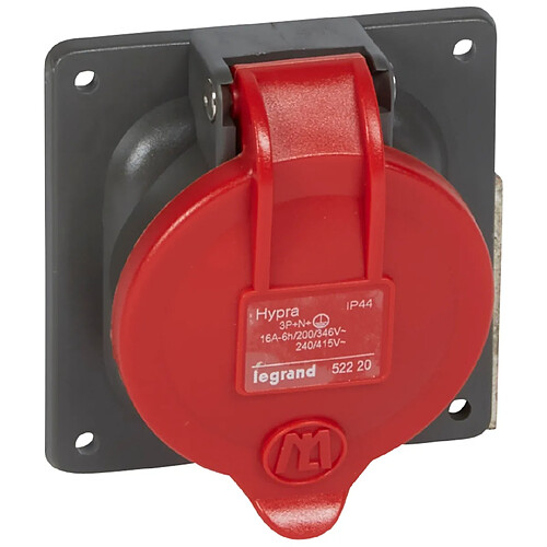 prise tableau 16 ampères 3p+n+t ip44 rouge legrand hypra eu 52220