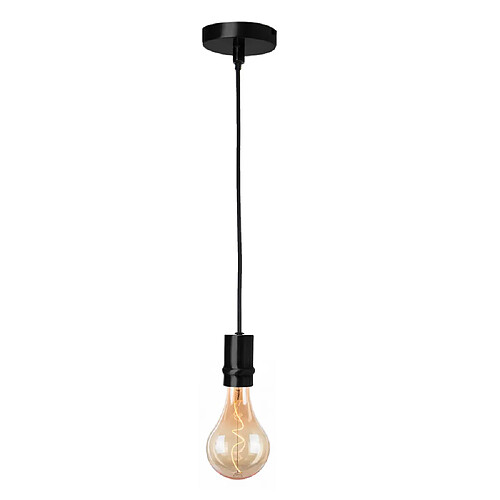 Lampe suspension design en métal noir mat Ampoule plafond suspendu compatible LED