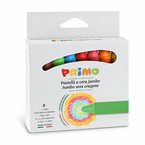 Primo 8 gros crayons à la cire