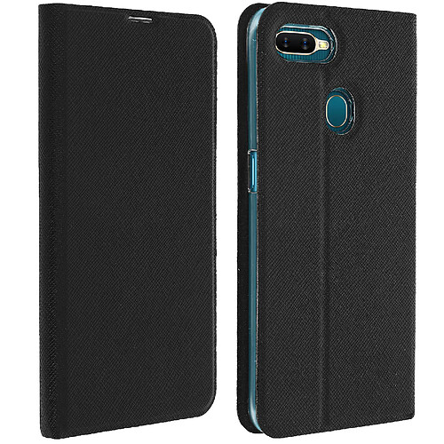 Etui Oppo AX7 Effet Croisillons Porte-carte Fonction Support Bigben - Noir