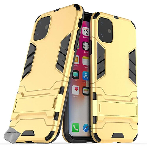 Htdmobiles Coque rigide anti choc pour Apple iPhone 11 + verre trempe - OR