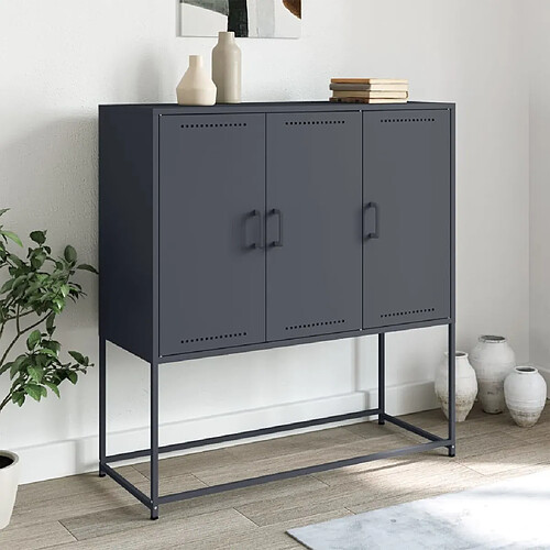 vidaXL Buffet haut anthracite 100,5x39x107 cm acier